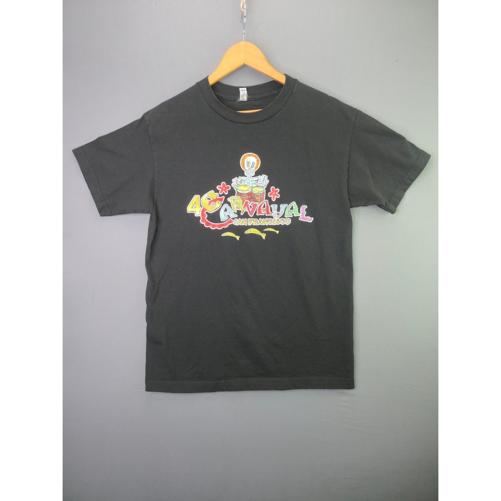 Alstyle Carnaval San Francisco 46th Graphic T-Shirt Medium Black Skeleton Tee